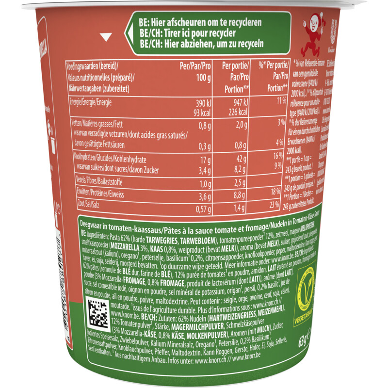 Een afbeelding van Knorr Instant snack tomato mozarella bel