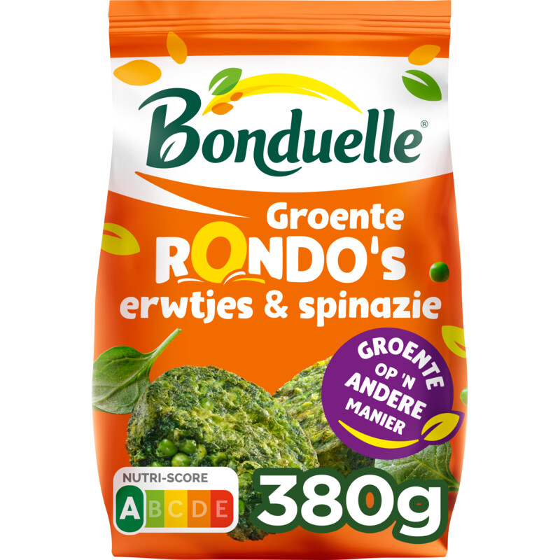 Een afbeelding van Bonduelle Groente rondo's erwtjes & spinazie
