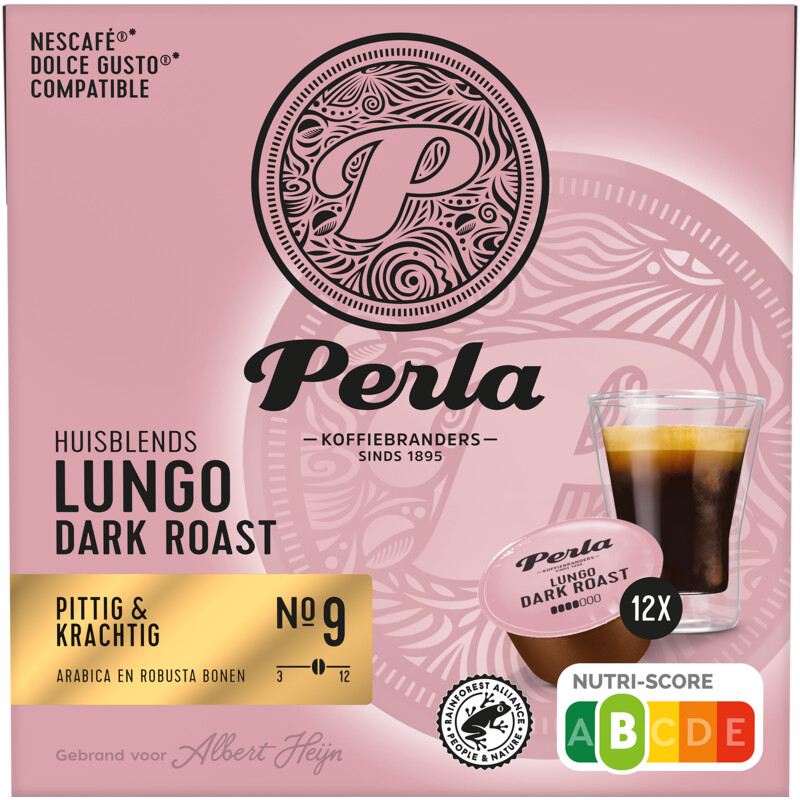 Een afbeelding van Perla Huisblends Dolce gusto compatible lungo dark roast