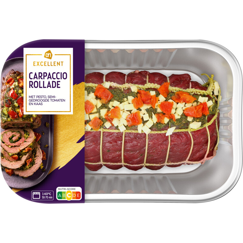 Een afbeelding van AH Excellent Carpaccio rollade met pesto