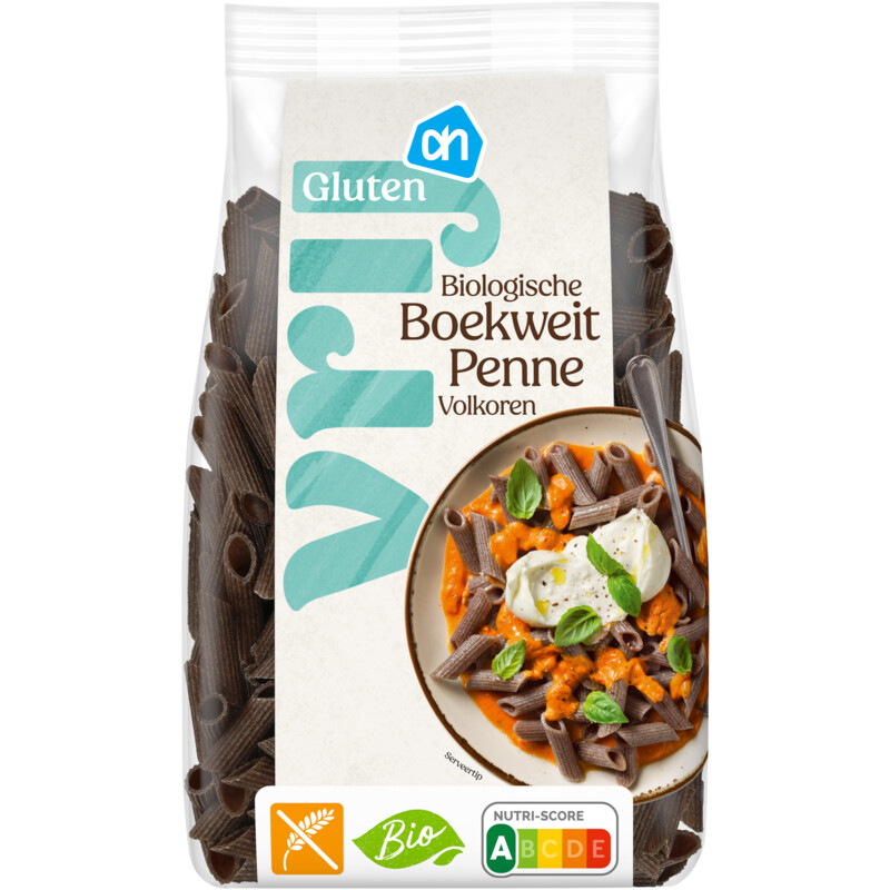 Een afbeelding van AH Glutenvrij Biologisch boekweit penne volkoren