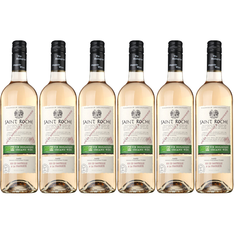 Een afbeelding van Saint roche Rosé organic wine 6 flessen