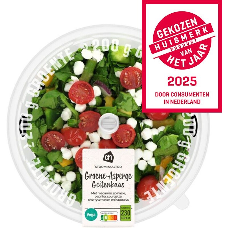 Een afbeelding van AH Stoommaaltijd groene asperge geitenkaas