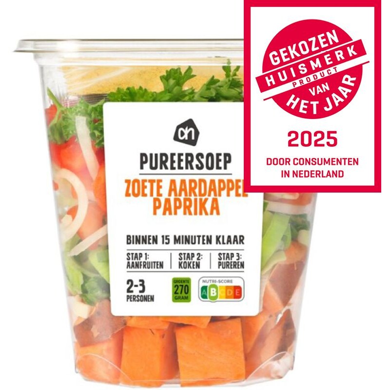 Een afbeelding van AH Pureersoep zoete aardappel paprika