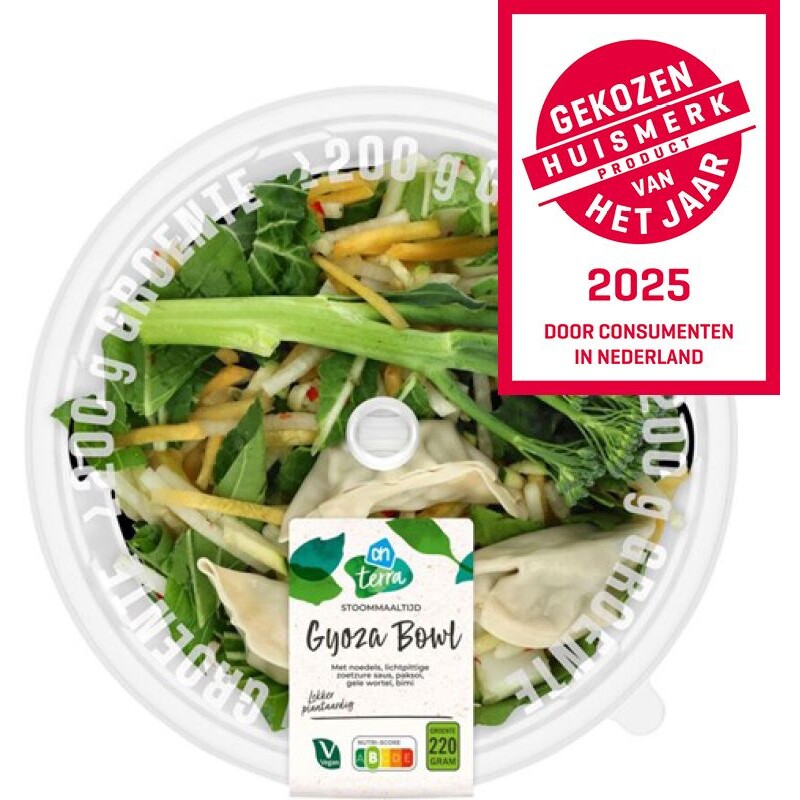 Een afbeelding van AH Terra Plantaardig stoommaaltijd gyoza bowl