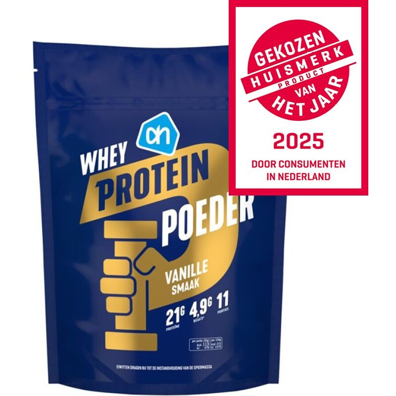 Een afbeelding van AH Whey protein shake vanillesmaak