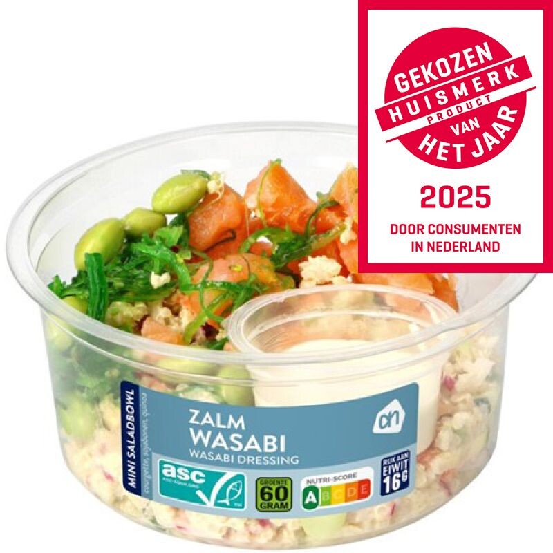 Een afbeelding van AH Mini saladbowl zalm wasabi