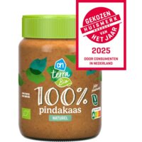 Een afbeelding van AH Terra Plantaardig biologisch 100% pindakaas