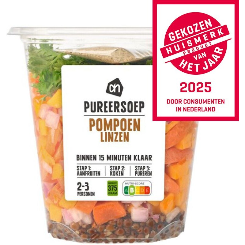 Een afbeelding van AH Pureersoep pompoen linzen