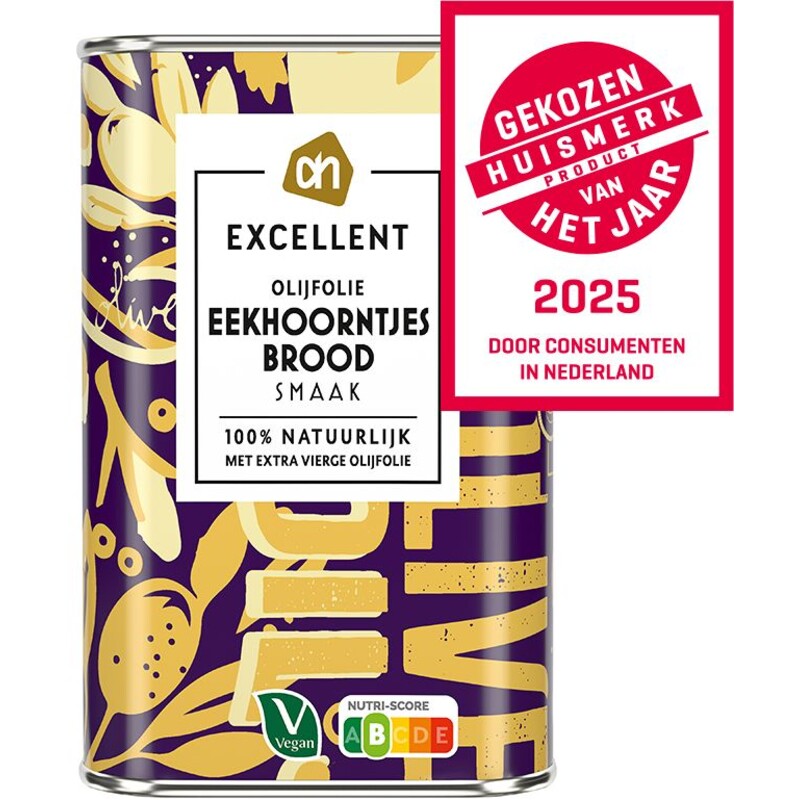 Een afbeelding van AH Excellent Olijfolie eekhoorntjesbrood smaak
