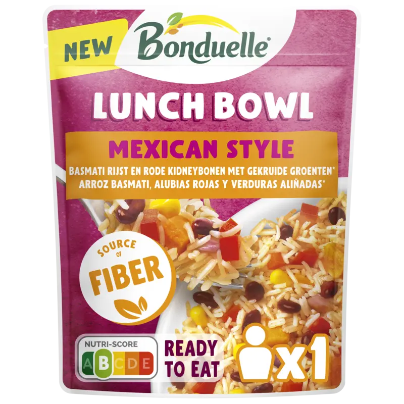 Lunch Bowl Mexican Style - Basmati rijst en rode kidneybonen met gekruide groenten