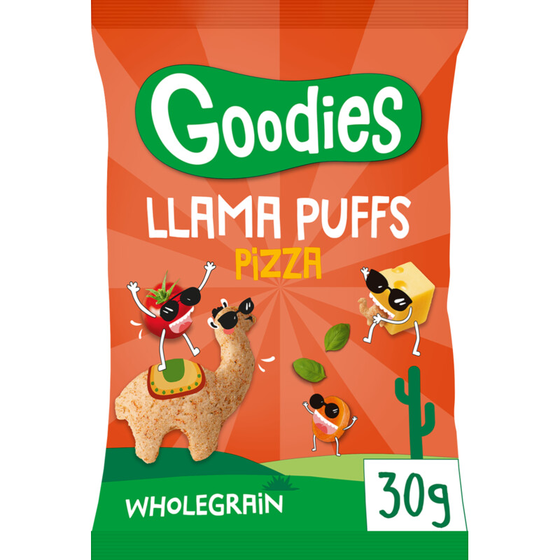 Een afbeelding van Goodies Snack llama puffs pizza 3+ jaar