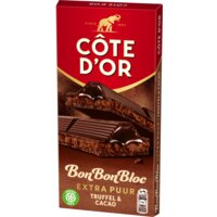 Een afbeelding van Côte d'Or Bonbonbloc puur chocolade truffel cacao