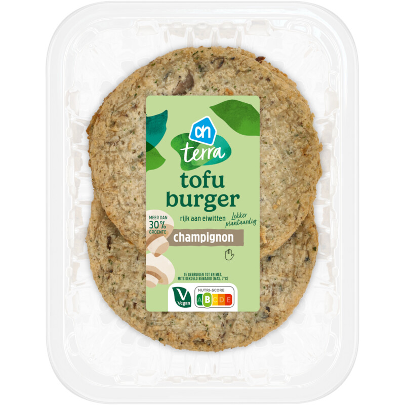 Een afbeelding van AH Terra Tofu burger champignon