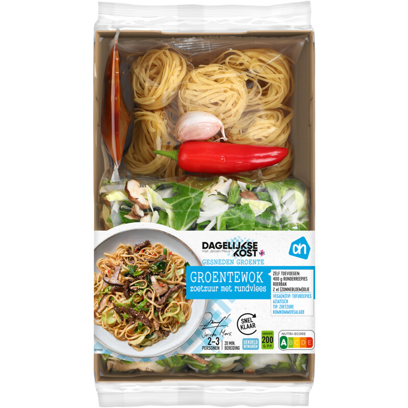 Een afbeelding van AH Gesneden verspakket wok zoetzuur bel