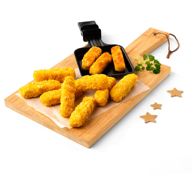 Een afbeelding van AH Excellent Mini scharrel kipfrietjes met kaas