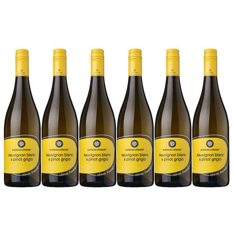 Een afbeelding van Puklavec & Friends sauvignon blanc & pinot grigio 6 flessen