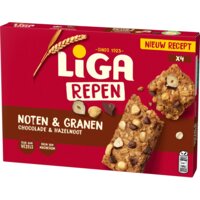 Een afbeelding van Liga Repen noten & granen chocolade hazelnoot