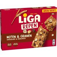 Een afbeelding van Liga Repen noten & granen chocolade hazelnoot