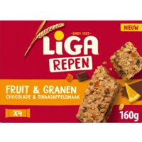 Een afbeelding van Liga Repen fruit & granen chocolade