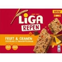 Een afbeelding van Liga Repen fruit & granen chocolade