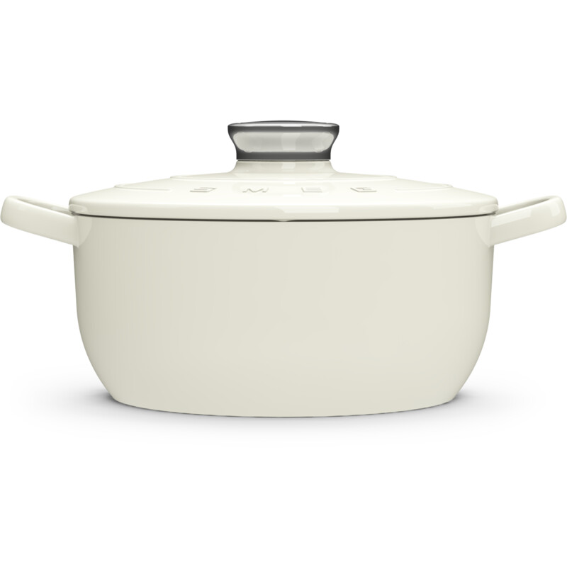 Een afbeelding van Smeg Gietijzeren braadpan crème 24cm