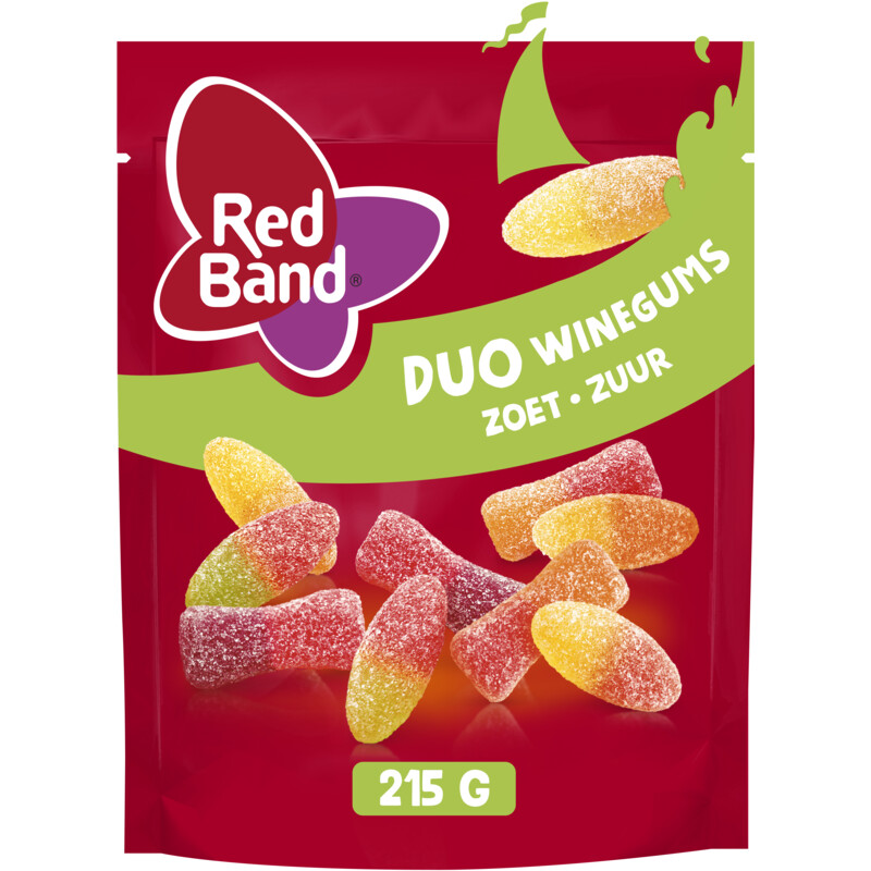 Een afbeelding van Red Band Duo winegums zoet zuur