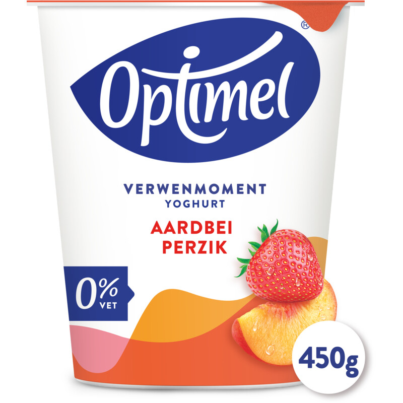 Een afbeelding van Optimel Verwenmoment yoghurt aardbei perzik