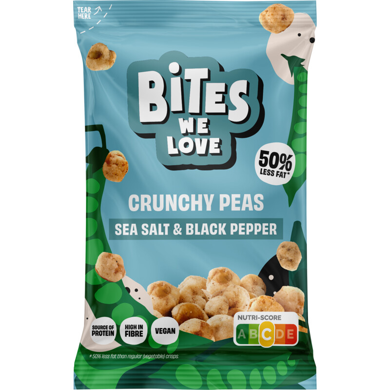 Een afbeelding van BitesWeLove Crunchy peas seasalt & black pepper