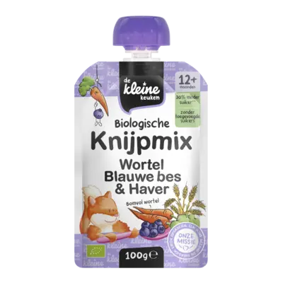 pdp-image-De Kleine Keuken Knijpmix wortel blauwe bes & haver 12m+