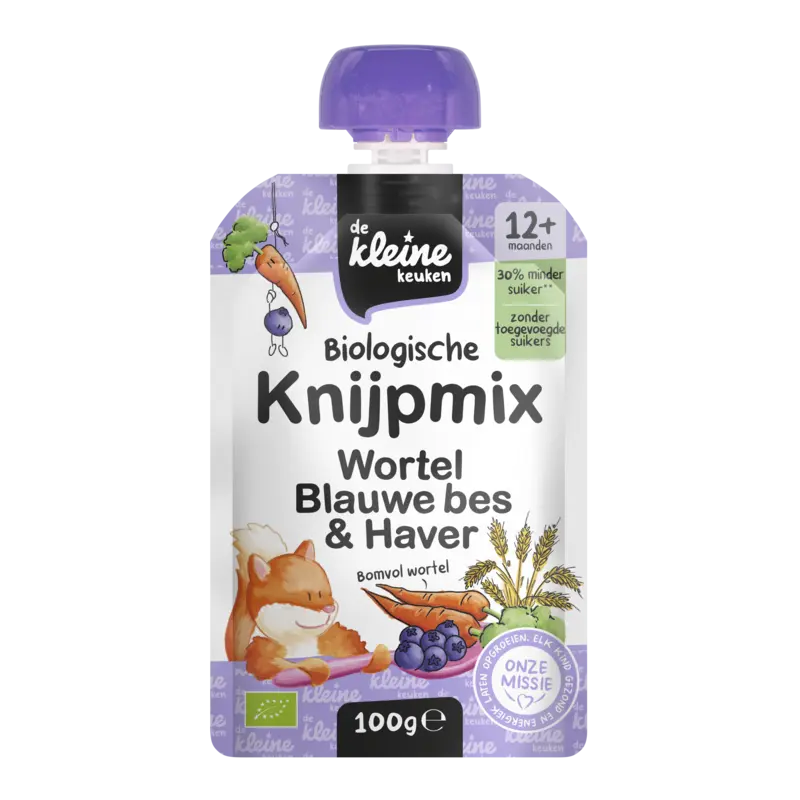 Knijpmix wortel blauwe bes & haver 12m+