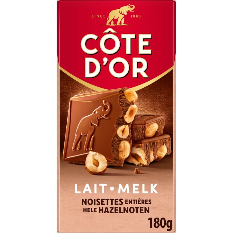 Een afbeelding van Côte d'Or Chocoladereep melk hele hazelnoten