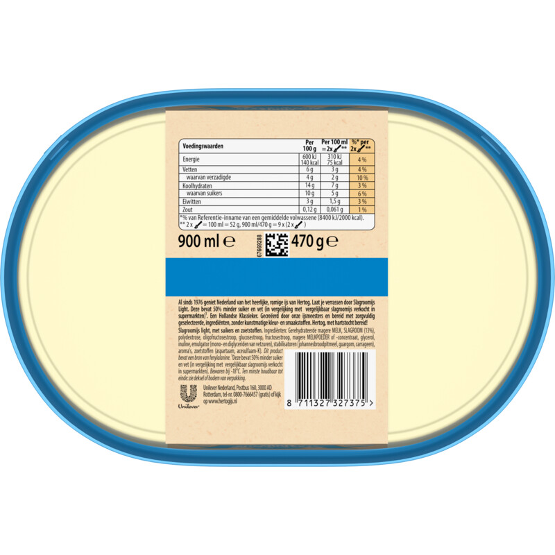 Een afbeelding van Hertog Slagroomijs light