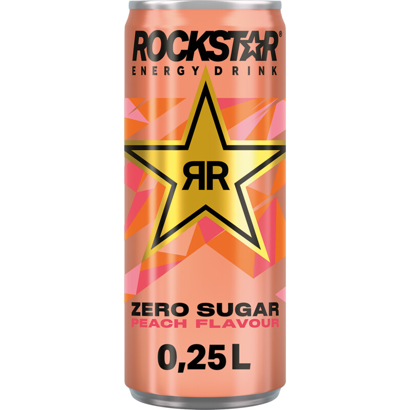 Een afbeelding van Rockstar Zero sugar peach flavour