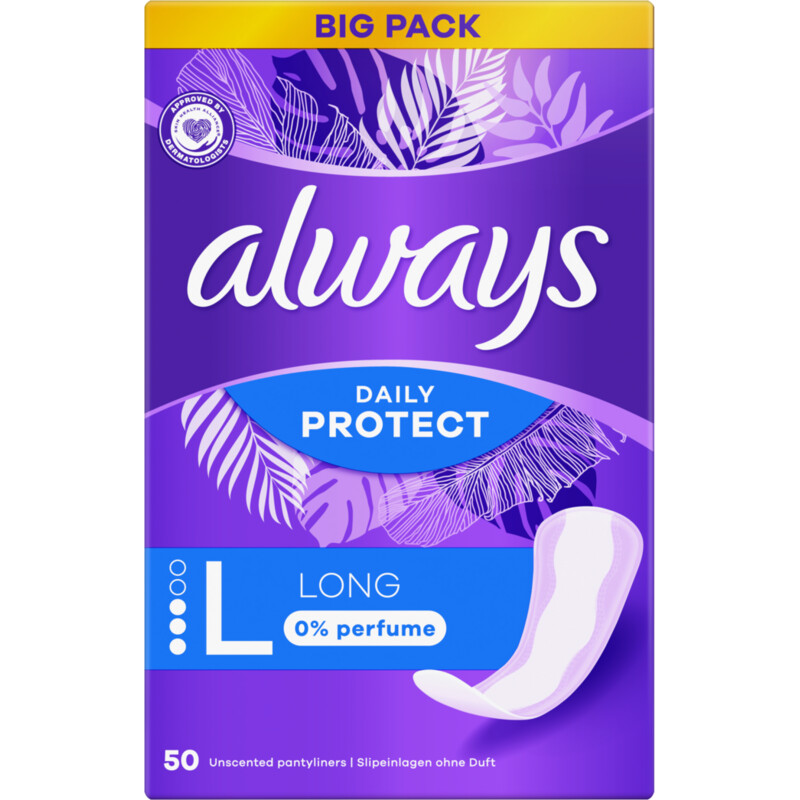 Een afbeelding van Always Protect long 0% perfume inlegkruisje