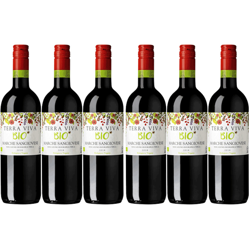 Een afbeelding van Terra viva bio marche sangiovese 6 flessen
