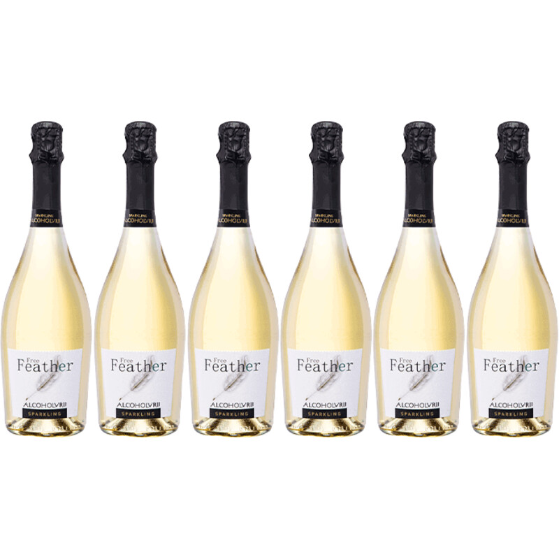 Een afbeelding van Free Feather sparkling alcoholvrij 6-pack
