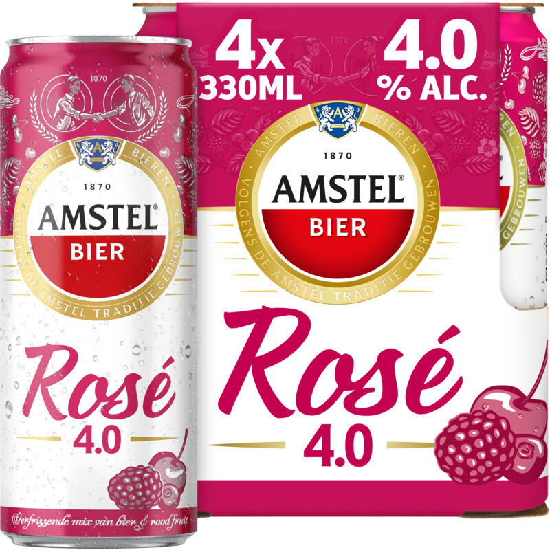 Een afbeelding van Amstel Rosé bier 4-pack