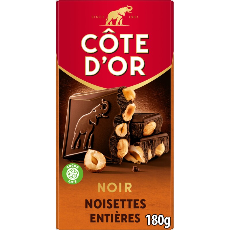 Een afbeelding van Côte d'Or Reep puur hele hazelnoot