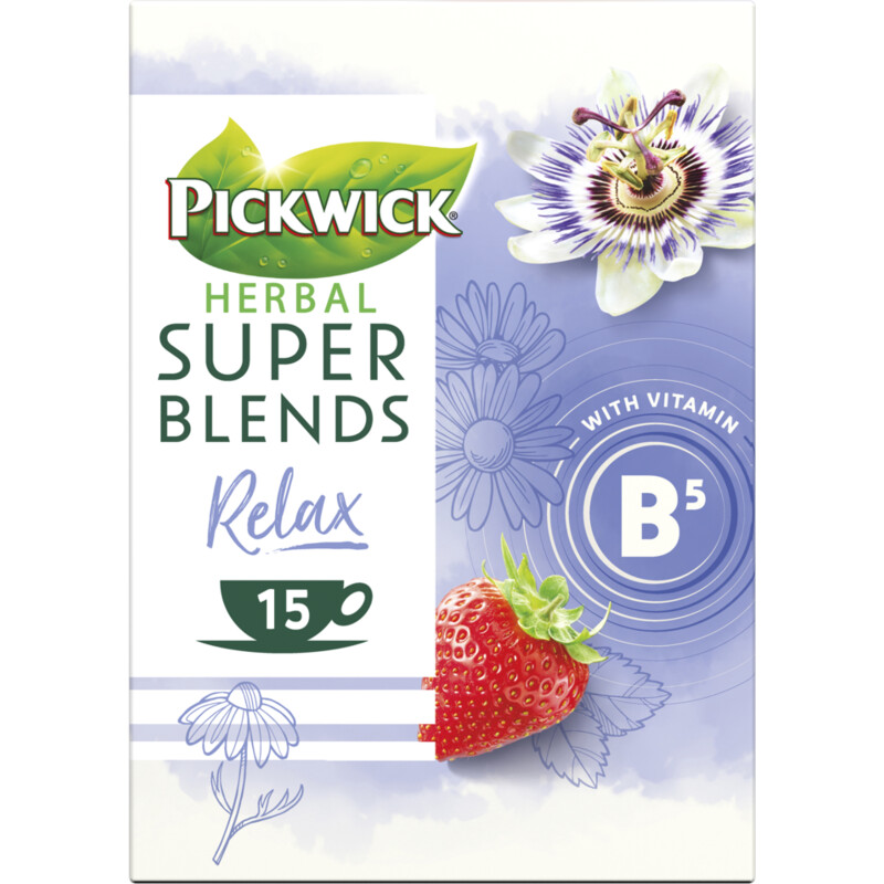 Een afbeelding van Pickwick Super blends relax kruidenthee