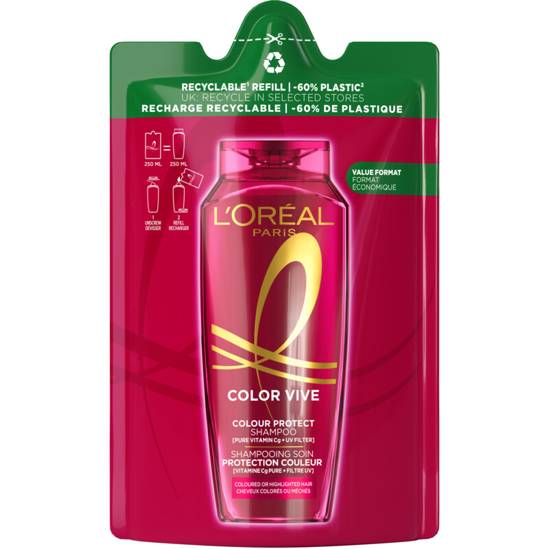 Een afbeelding van L'Oréal Paris Elvive Color vive shampoo refill