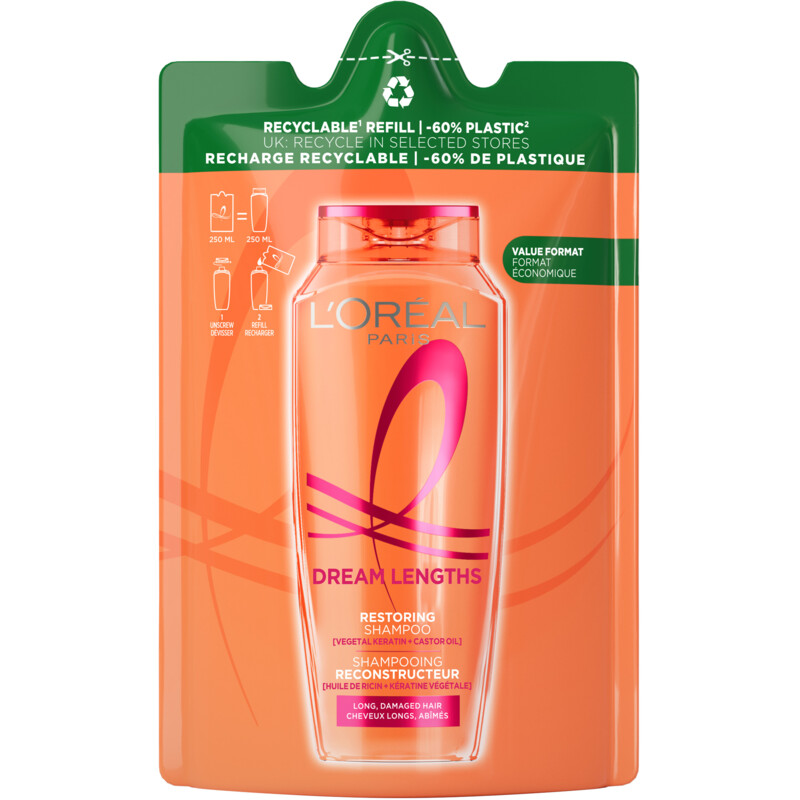 Een afbeelding van L'Oréal Paris Elvive Dream lengths shampoo refill