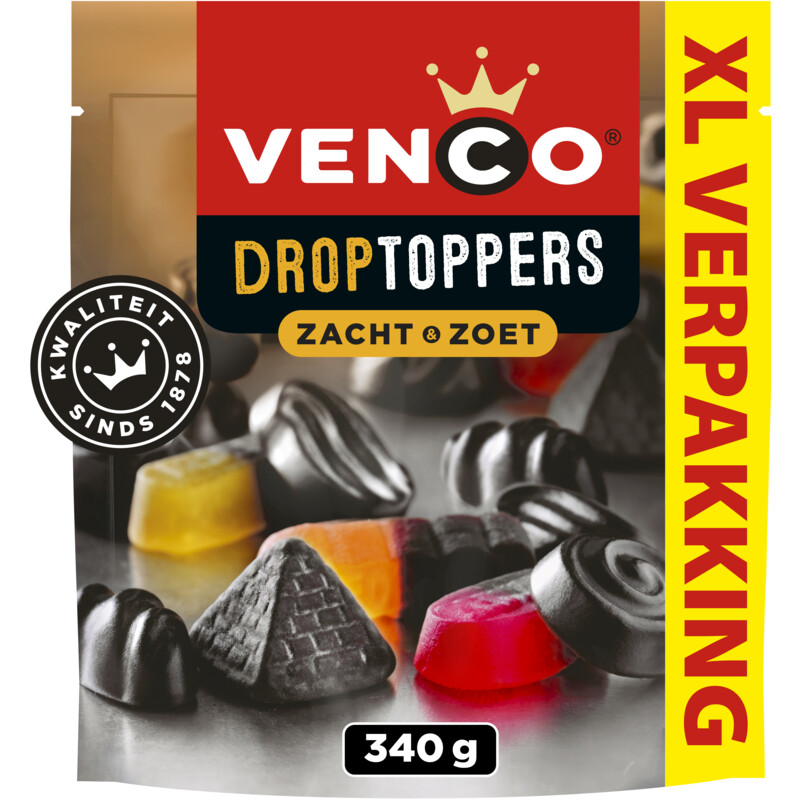 Een afbeelding van Venco Droptoppers zacht & zoet XL