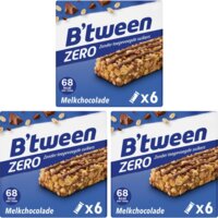 Een afbeelding van Hero B'tween mueslireep zero melkchoc 3-pack