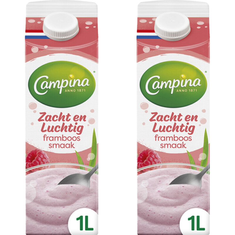 Een afbeelding van Campina Zacht en luchtig framboos 2-pack