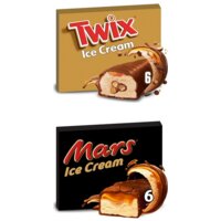 Een afbeelding van Mars & Twix Chocolade ijsrepen pakket