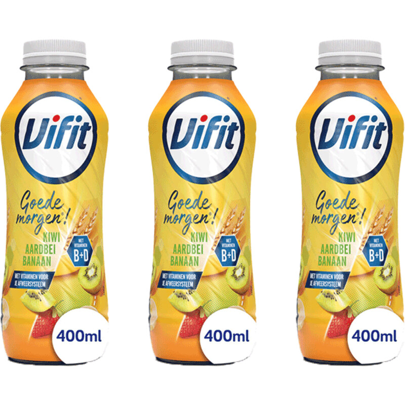 Een afbeelding van Vifit Goedemorgen kiwi 400ml 3-pack