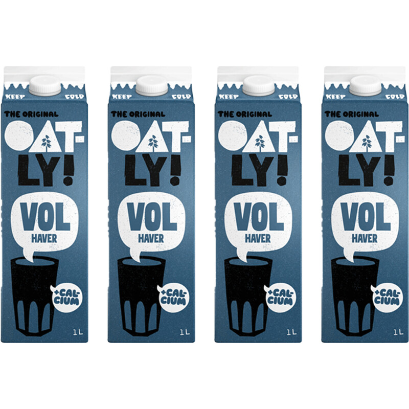 Een afbeelding van Oatly! Haverdrank Vol Gekoeld 1L 4-pack