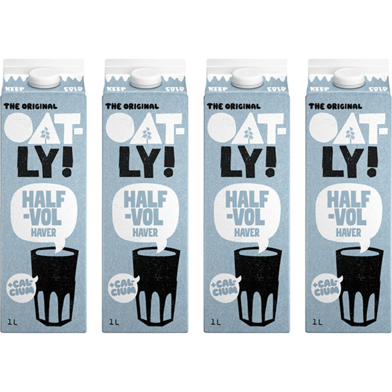 Een afbeelding van Oatly! Haverdrank Halfvol Gekoeld 4-pack
