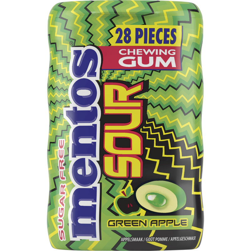 Een afbeelding van Mentos Gum Sour green apple